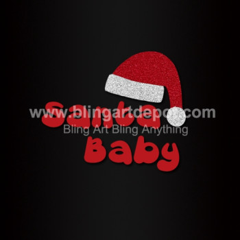 Santa Baby Glitter Heat Transfers for Xmas Decoration